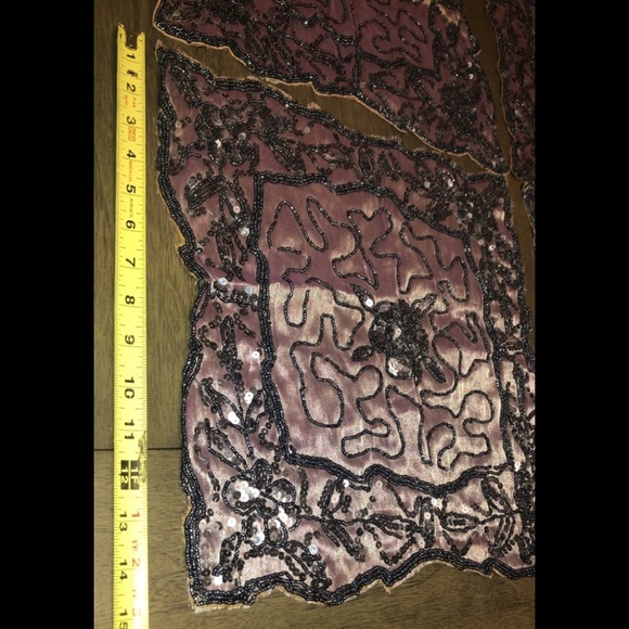 Table Accents Covers Beaded Sequins 5 pc Holiday Purple Silver Ramadan Eid Decor - Picture 11 of 16